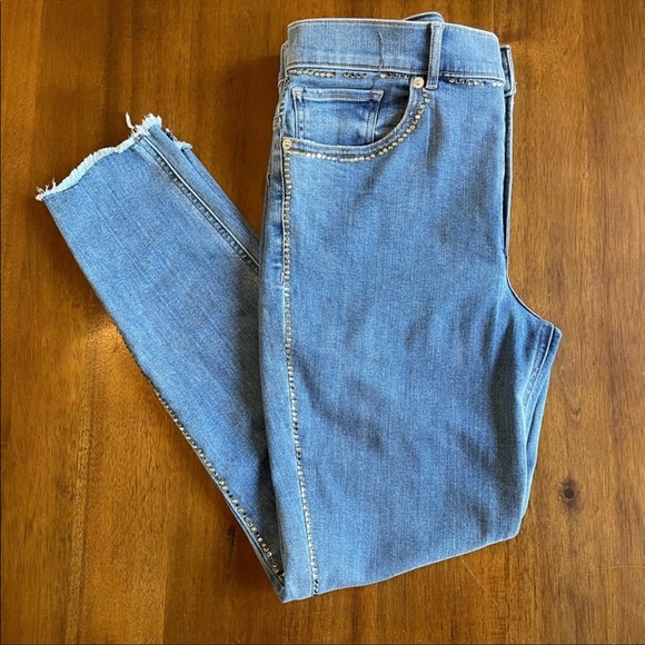 Express Rhinestone / Raw hem jeans - Picture 2 of 3